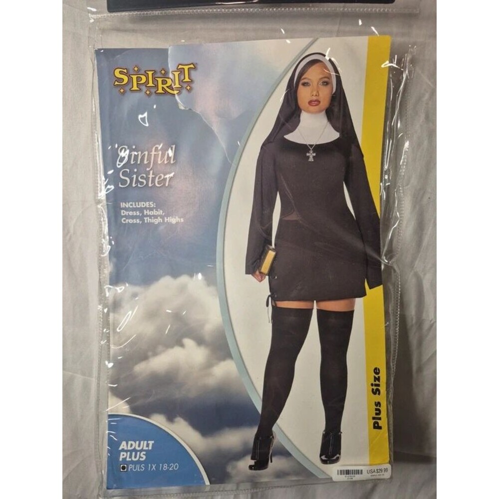 Spirit Halloween "Sinful Sister" Sexy Nun Costume Plus Size